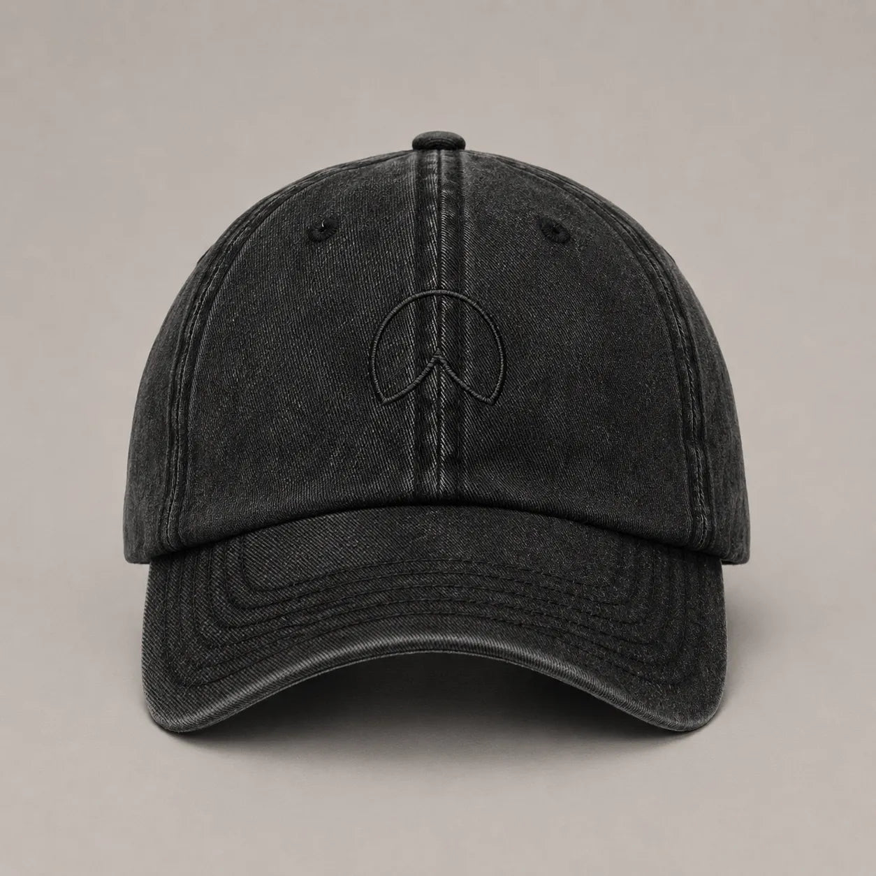 BRTLS Black Presence Vintage Cap front view with tonal embroidery and washed vintage finish
