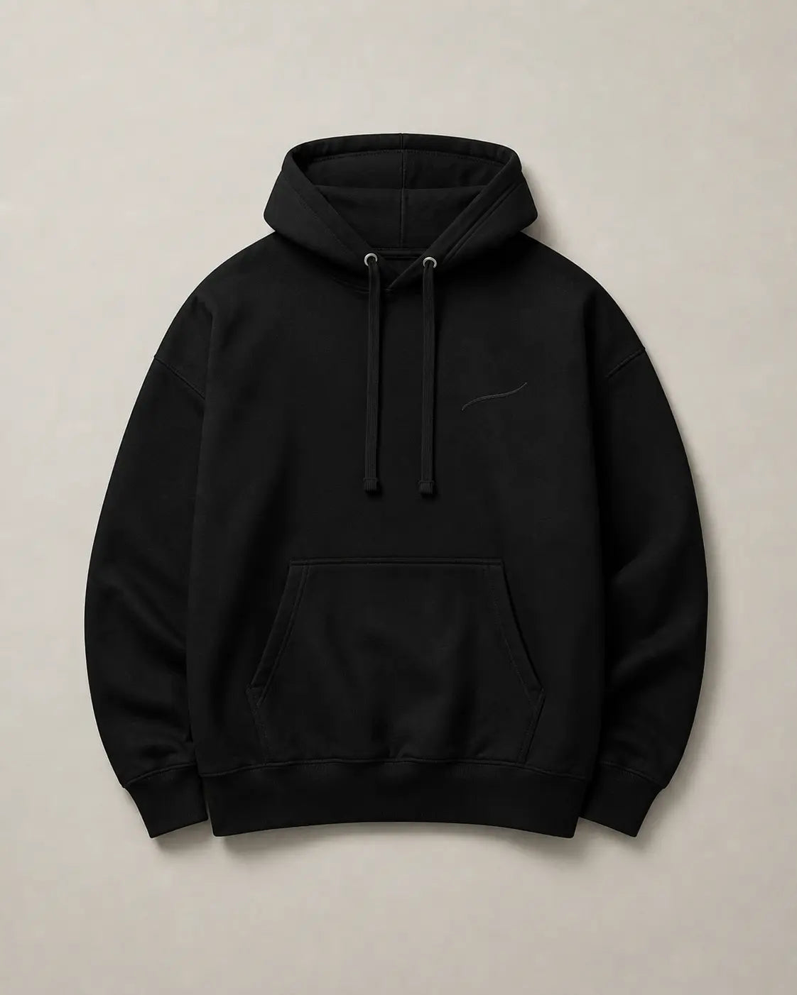 BRTLS Core Hoodie Black premium heavyweight pullover hoodie front product view