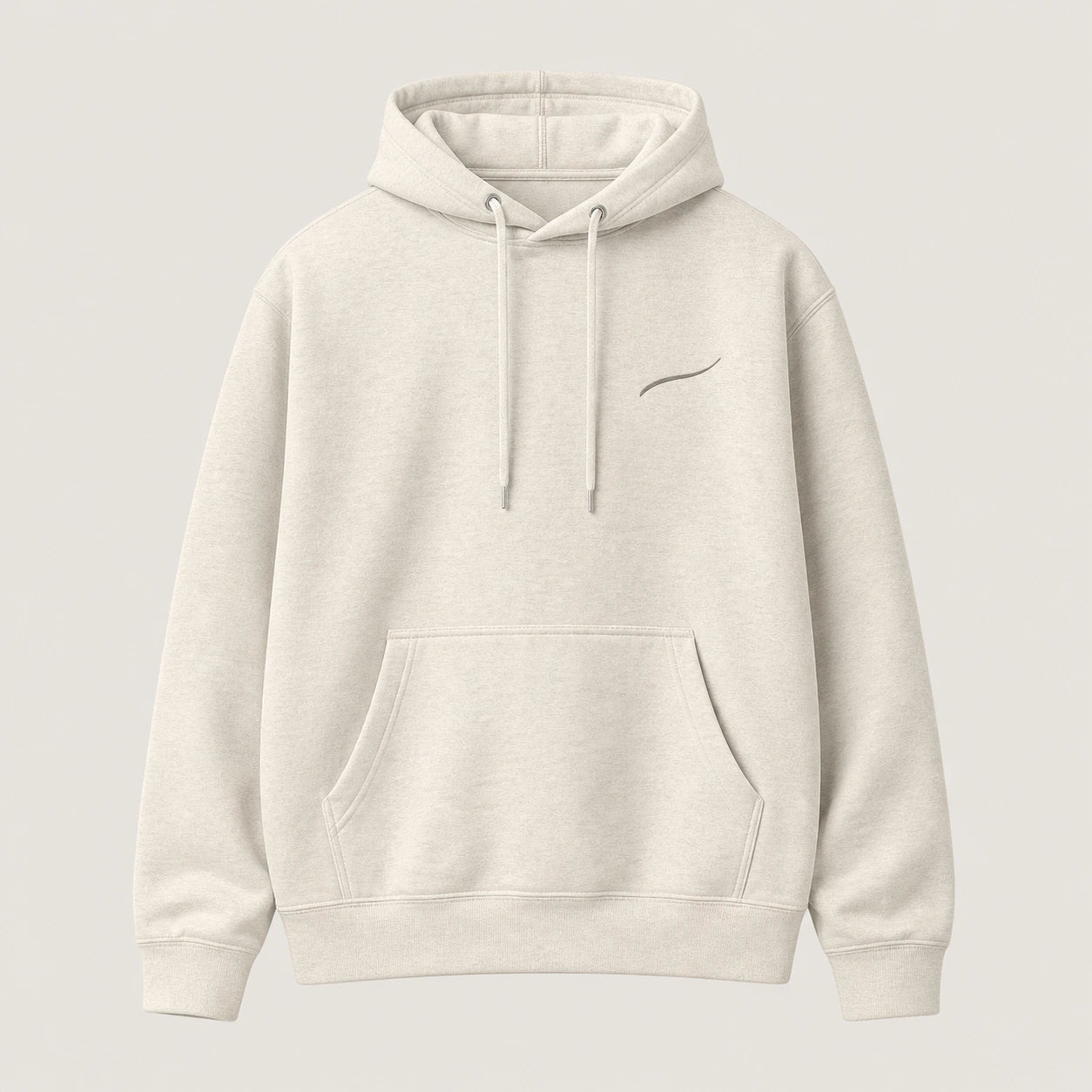 BRTLS Core Hoodie Bone premium heavyweight hoodie with tonal signature embroidery