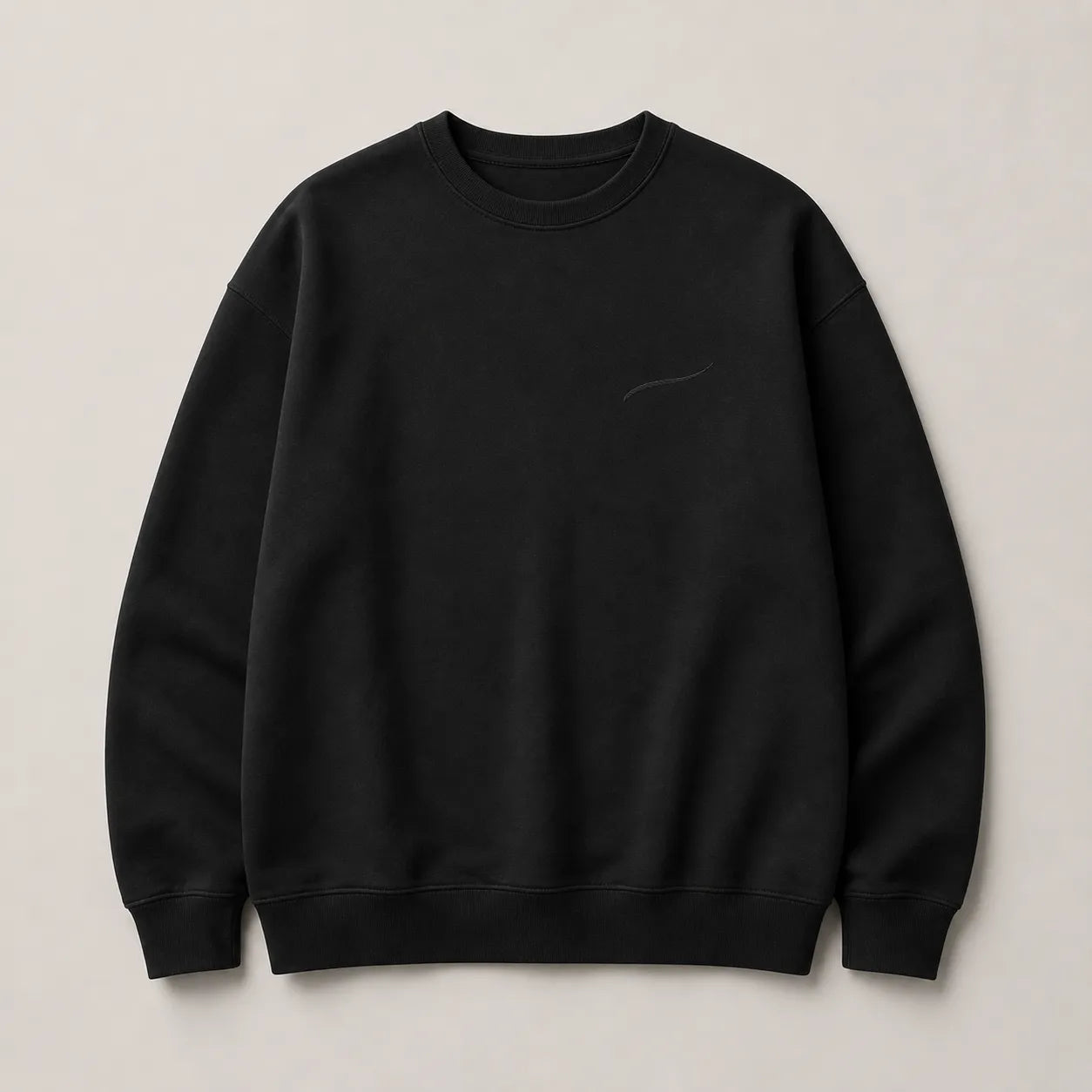 BRTLS Core Sweatshirt Black heavyweight premium crewneck sweatshirt front view