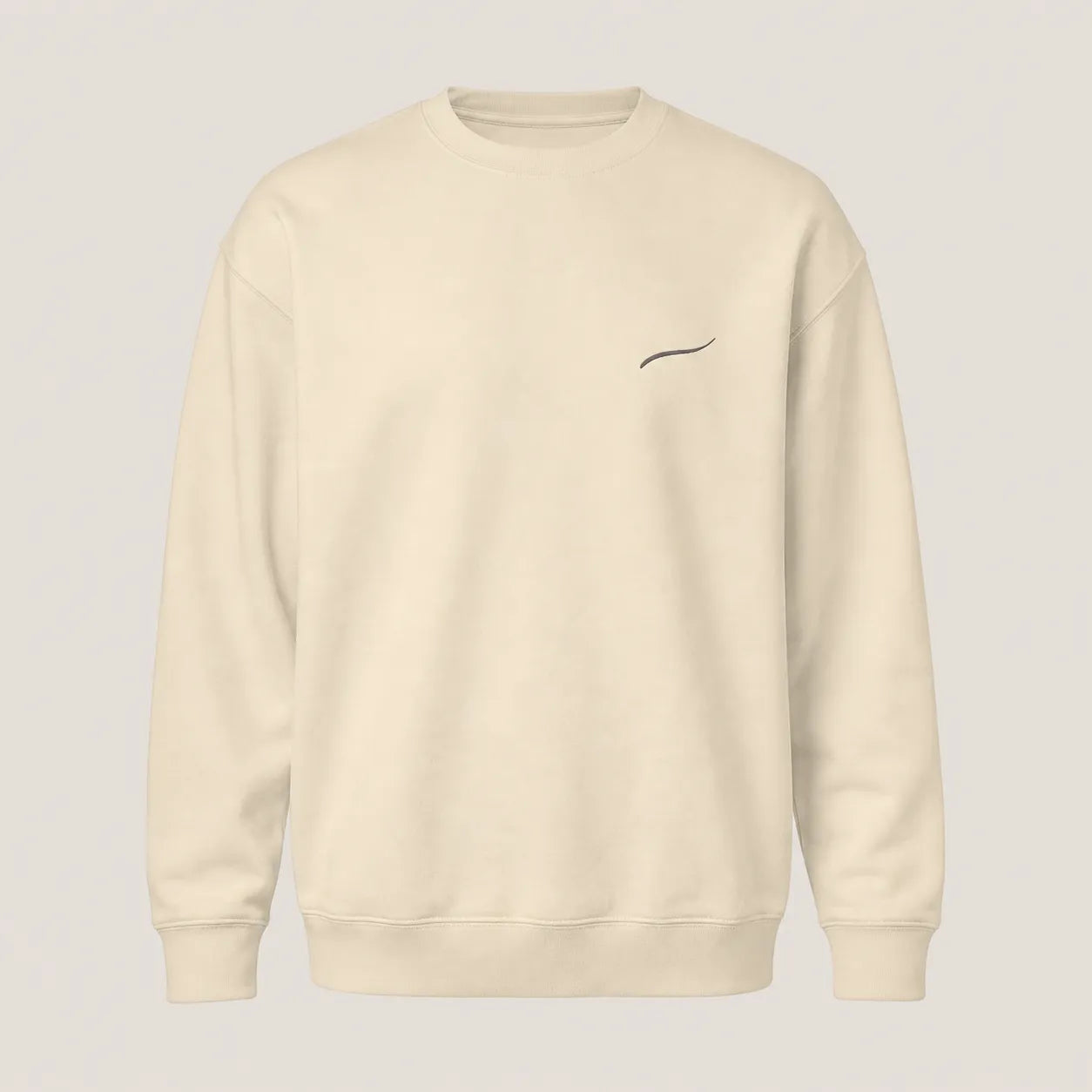 BRTLS Core Sweatshirt Bone featuring heavyweight fleece construction, regular fit and minimalist tonal signature embroidery.