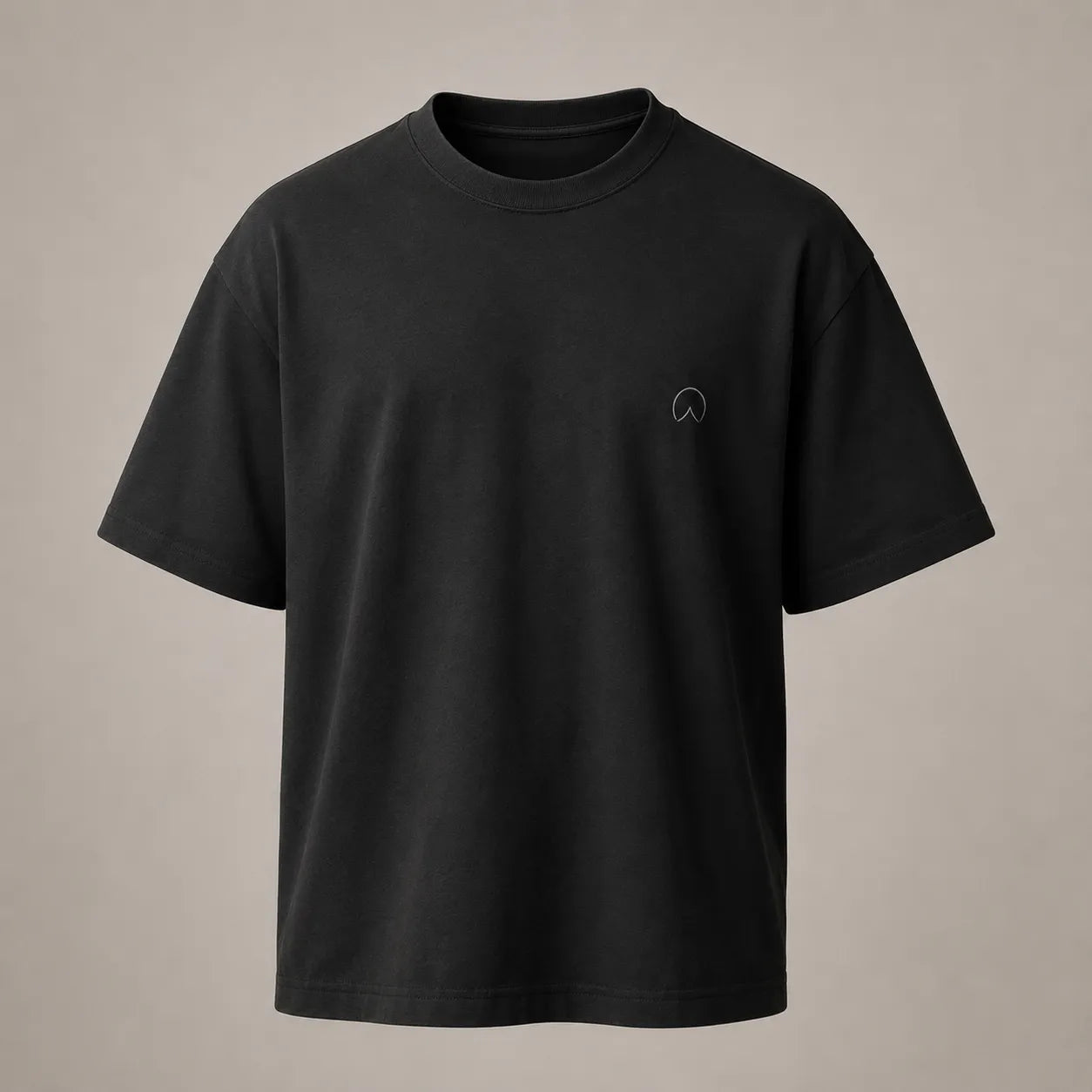 Front view of the BRTLS Refined Presence Tee Black oversized heavyweight cotton t-shirt